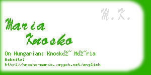 maria knosko business card